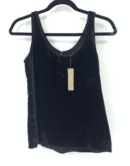 J.Crew Womens 00 Black Velvet Tank Top Scoop Neck NEW - $29 New With Tags -  From Gwen