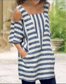 Soft Surroundings Sunset Striped gauze tunic - $36 - From Renee