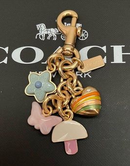 Coach Garden Cluster Multi Mix Bag Charms Key Ring New with Tag C7804