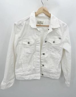 Lucky Brand Classic White Cotton Blend Denim Jean Jacket Women's Size Large  L - $36 - From Taylor