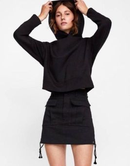 ZARA Black Cropped Hoodie Sweatshirt 24 From Krystal