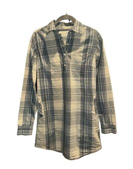 Anthropologie TROVATA Marin Plaid Long Sleeve Shirt Dress with