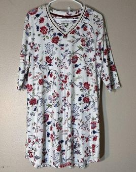 Karen Neuburger Women's Nightgown Size M Pink Floral Knit Knee Length 3/4  Sleeve Size M - $27 - From Sahara