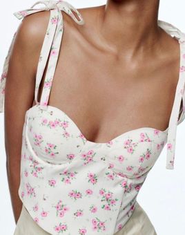 ZARA FLORAL CORSET TOP