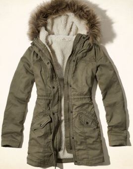 Green Faux Fur Lined Parka