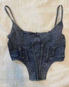 Pretty Little Thing Denim Corset Top Blue Size 6 - $16 (60% Off