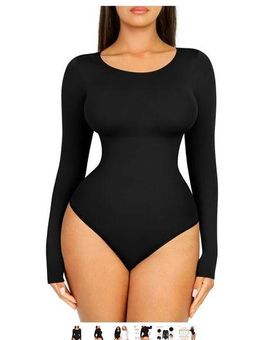 FeelinGirl Seamless Long Sleeve Bodysuit Shapewear for