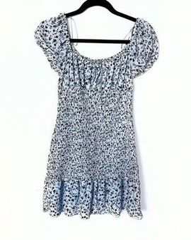 Wild Fable Milkmaid Puff Sleeve Light Blue Floral Mini Dress Size XS - $21  - From cait