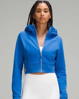 Lululemon Scuba Full-Zip Cropped Hoodie Jacket Blazer Blue Tone