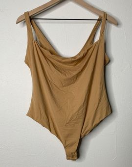 SKIMS 3X Plus Fits Everybody Square Neck Bodysuit Ochre Tan - $40 - From  Most