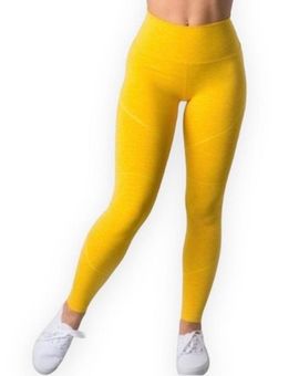 Alphalete Yellow Workout Leggings Size Small - $35 - From Dee