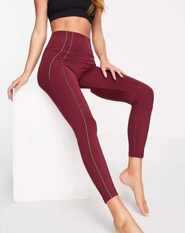 Nike Yoga Dri Fit Lurex Tape 7/8 Leggings Red Small - $30 (53% Off