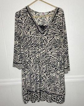 Maidenform Nightgown Animal Print Sleepwear Women Size Large Lace