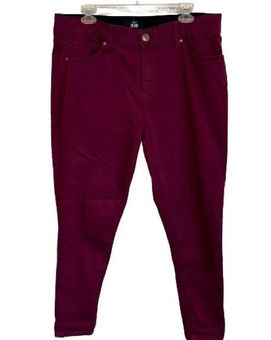 LuLaRoe Jeans Ankle Skinny Stretchy Tapered Womens 36 Maroon