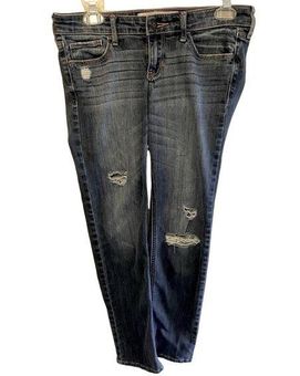 Hollister Medium Wash Distressed Straight Leg Jeans Size 5S - $29