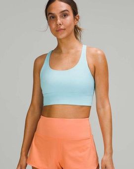 Lululemon Energy Bra Long Line Electric Turquoise Size 6 Blue Size