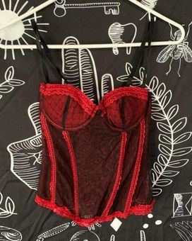 H&M Red and Black Corset Top Size 6 - $9 (59% Off Retail) - From Kara