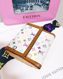 Louis Vuitton White Monogram Multicolor Blanc Elise Snap Compact