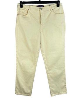 Gloria Vanderbilt Women's Amanda Khaki Yellow Capris Size 12