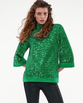 ZARA Green Sequin Top - $43 (38% Off Retail) - From grace