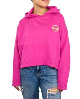 Hot pink graphic outlet hoodie