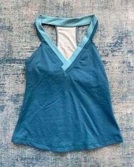 Lululemon Two Tone Blue Deep V Athletic Racerback Tank Top Size 4 - $25 -  From Nicole