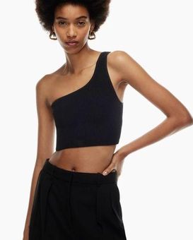 Babaton SCULPT KNIT ONE-SHOULDER CROPPED TANK