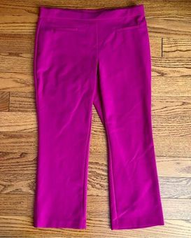 Nicole Miller Pull-on Solid Pink Fuchsia Cropped Pants Women's