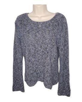 J.Jill Blue Tweed Women's Long Sleeve Sweater Size M Size M