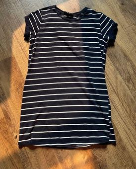 Cafe Society Navy Blue Striped Shirt Dress
