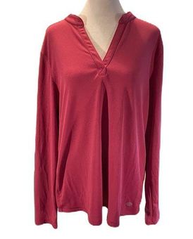 Reel Legends Freeline Pink Long Sleeve V-Neck Soft Textured Shirt Size XL -  $4 - From Cheri