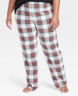 Lounge Wondershop Pajama Pant XL Womens Fleece Plaid Sleep Red