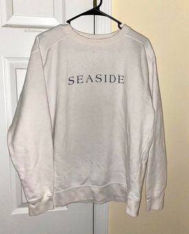 white seaside sweatshirt