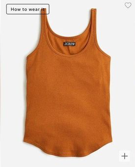 J.Crew: Vintage Rib Shelf-bra Tank Top For Women