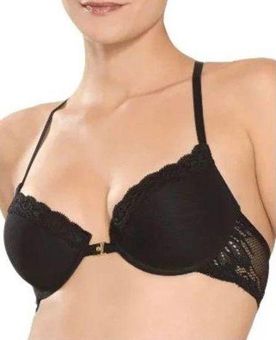 Natori feathers front close t-back black bra size 36D - $27 - From