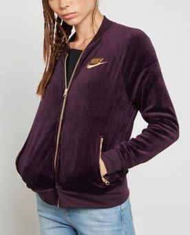 Nike Velour Track Jacket Port Wine & Gold 1X Purple - $50 (50% Off