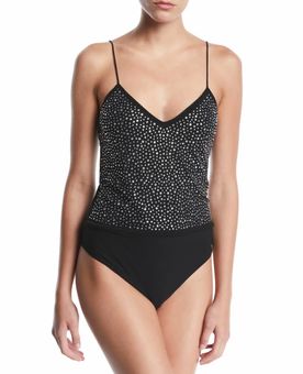 Nichol High Neck Sleeveless Mesh Bodysuit In Black