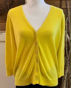 gap yellow cardigan