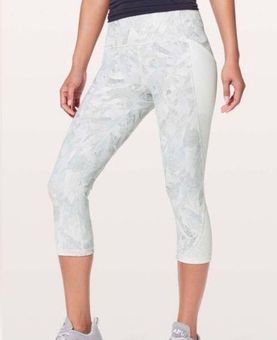 Lululemon breezy dot cropped leggings gray white size 6 - $55