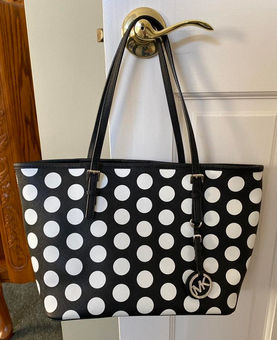 MICHAEL Michael Kors Polka Dot Tote Bag in Black