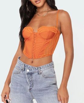 Lace Corset Top Orange