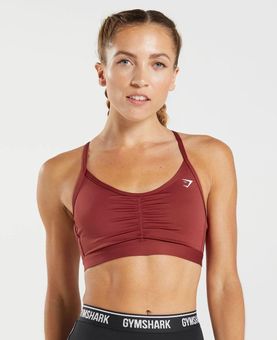 Gymshark Ruched Sports Bra Red Size L - $35 (12% Off Retail