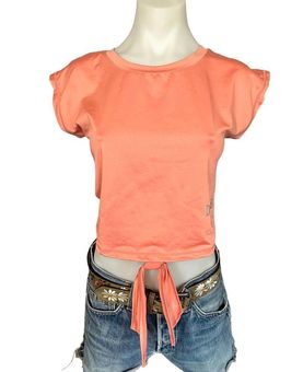 Diesel Melon Orange Crop Top LARGE Tie Waist Activewear Logo Streetwear  Sporty - $39 - From Margaret