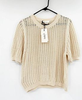 ba&sh logo sweater cream size small 1 pullover