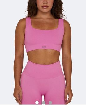 Set Active Sculptflex Box Cut Bra and Bike Shorts in Flamingo Pink