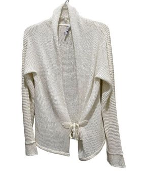 Miilla Tie Front Cardigan Sweater Ivory White Size Medium - $30