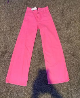 Wide-leg Twill Pants - Pink - Ladies
