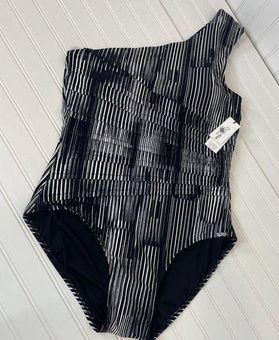 Calvin Klein One Shoulder Starburst One Piece Swimsuit