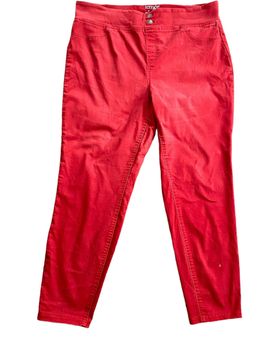 Terra & Sky Women's Plus Size 1X Red Pull On Stretch High Waisted