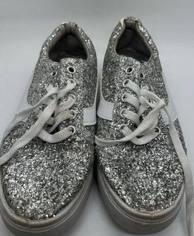 Boutique Blue Suede Shoes Silver Sparkle Sneakers Size 7 - $19 - From  Heather